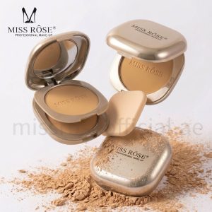 Miss Rose Pink Metallic Mirror 2in1 Face Powder