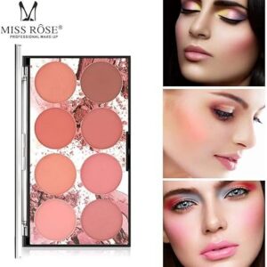 Miss Rose 8 Color Face Blusher Palette