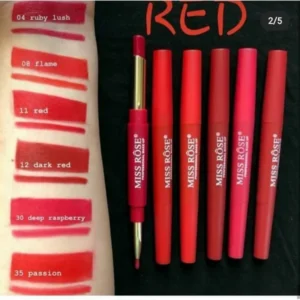 Miss Rose 2 in 1 Lipstick and Lipliner (Red)