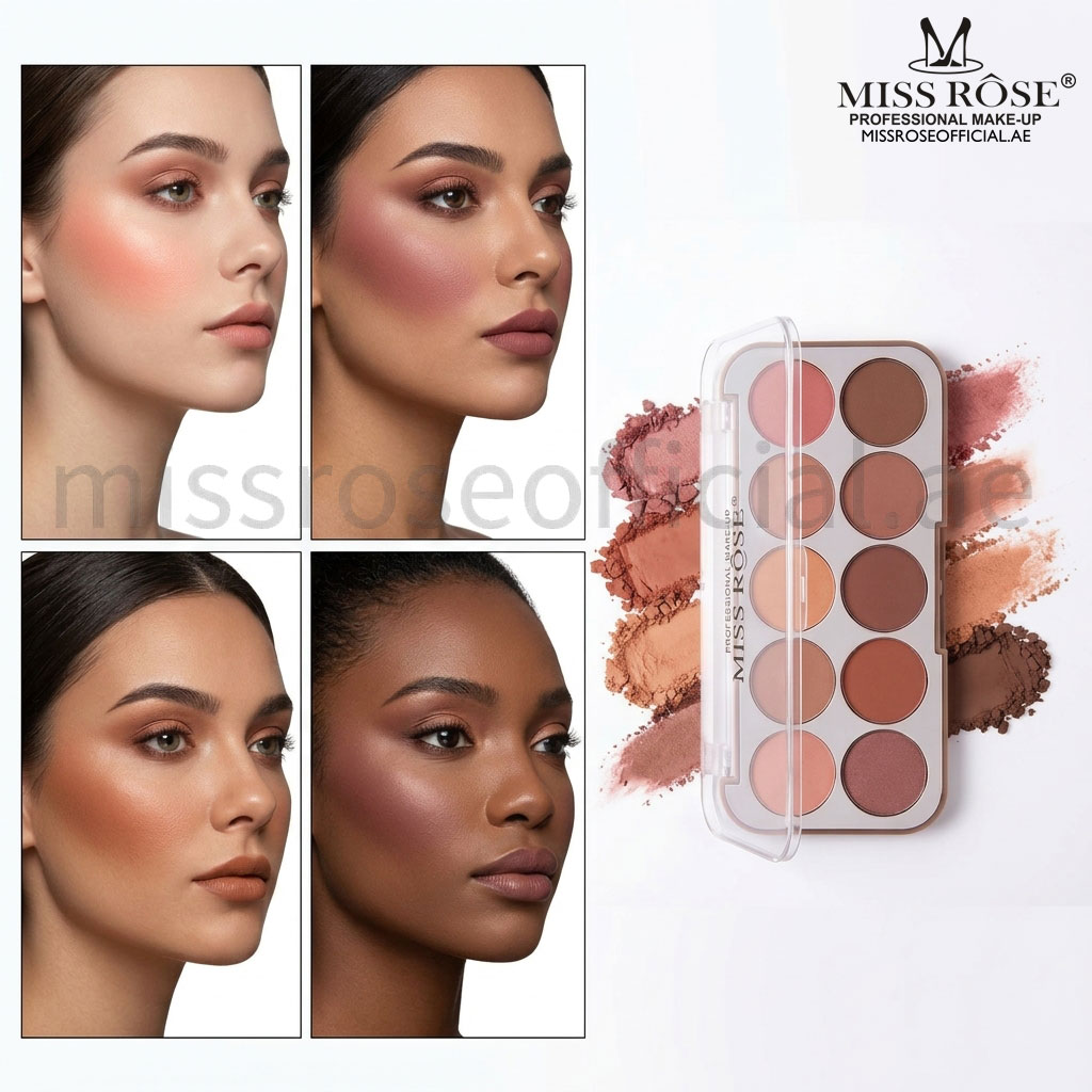 Miss Rose 10-Color Face Blush Palette - Image 4