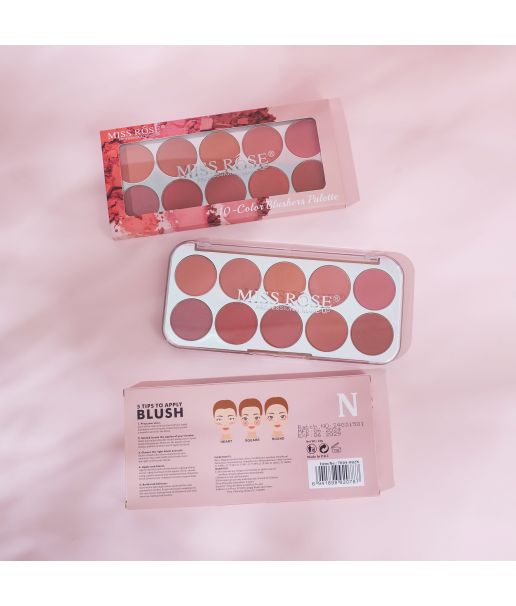 Miss Rose 10-Color Face Blush Palette - Image 10