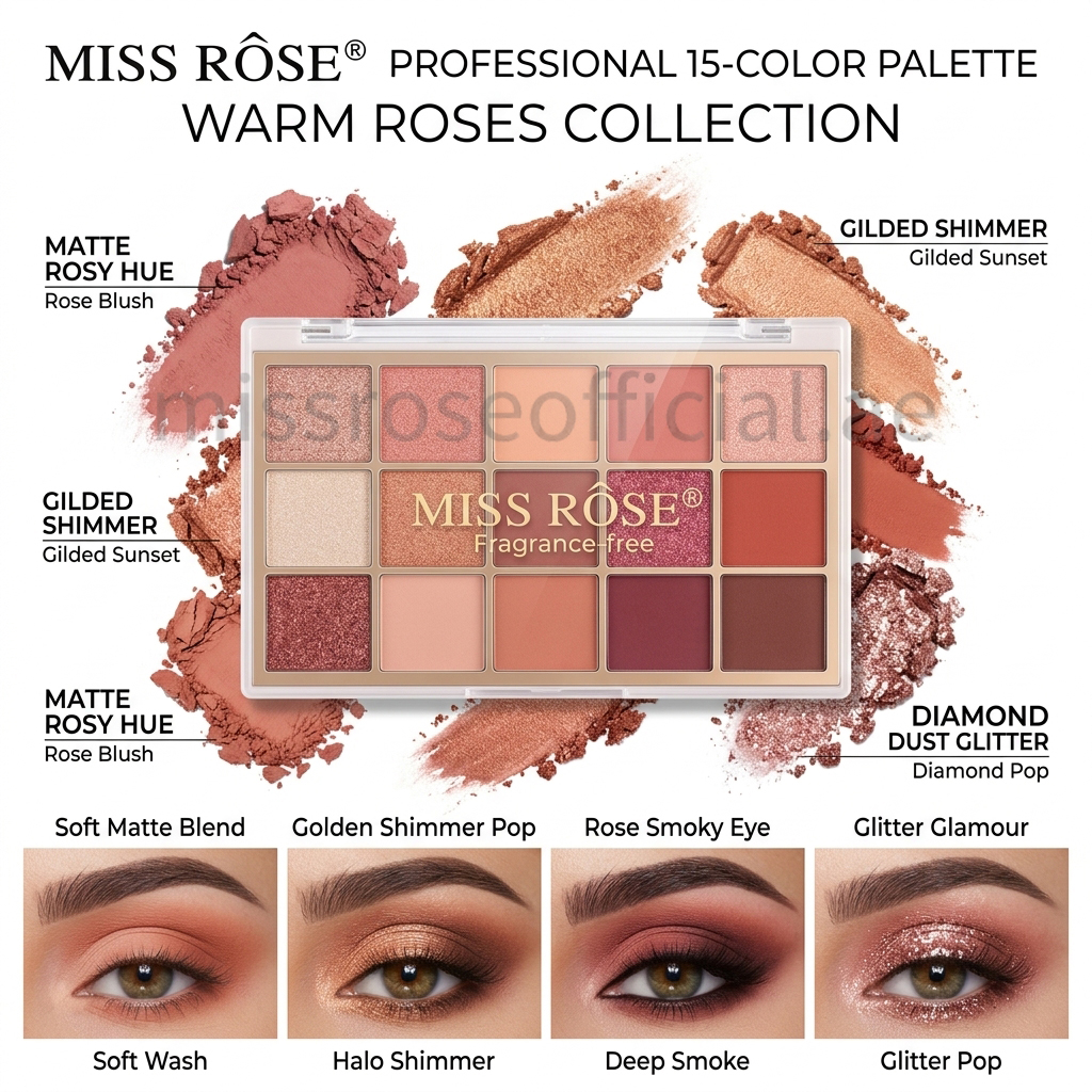 Miss Rose 15 Color Eyeshadow (Set of 2 Palettes) - Image 2