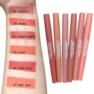 Miss rose 2 In 1 Lip Liner + Lipstick(Pack of 6) Nude.