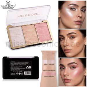 Miss Rose 3 Color Hyper Real Highlighter Kit (Set of 4 Palettes)