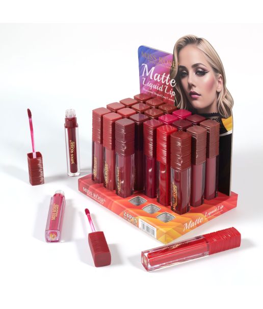 Miss Rose Liquid Elegance Matte Lip Gloss (Set Of 12 Pieces)