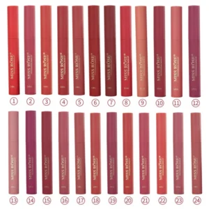 Miss Rose Hydra-Matte Waterproof Lip Gloss (Set of 12 Pieces)
