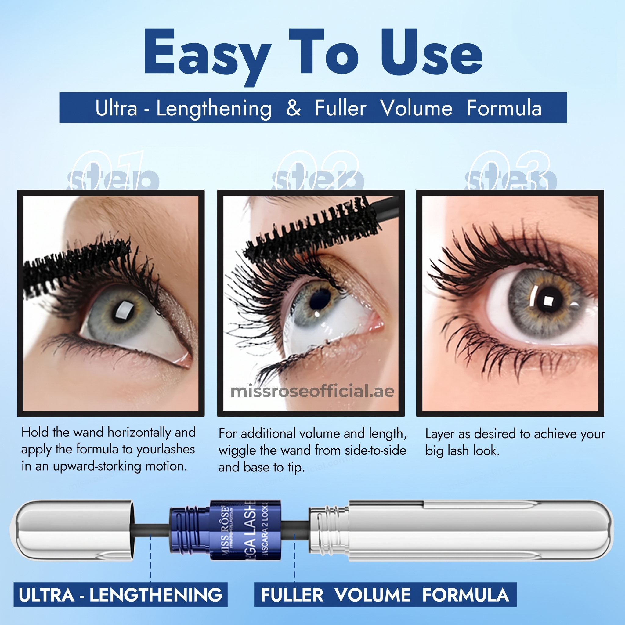 MISS RÔSE® Mega Lashes Mascara 2 Looks - 2 in 1 - Image 7